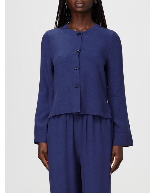 Emporio Armani Blue Cotton Light Jacket