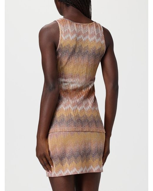 Missoni Brown Zig Zag Lurex Viscose Top