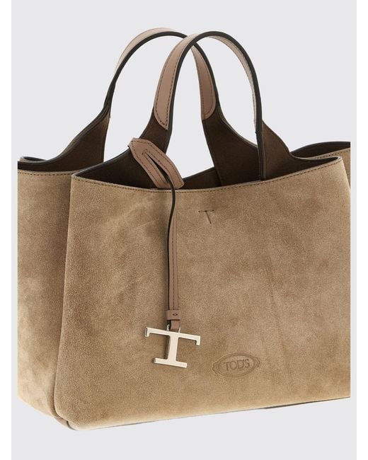 Tod's Natural Mini Suede Leather Bag