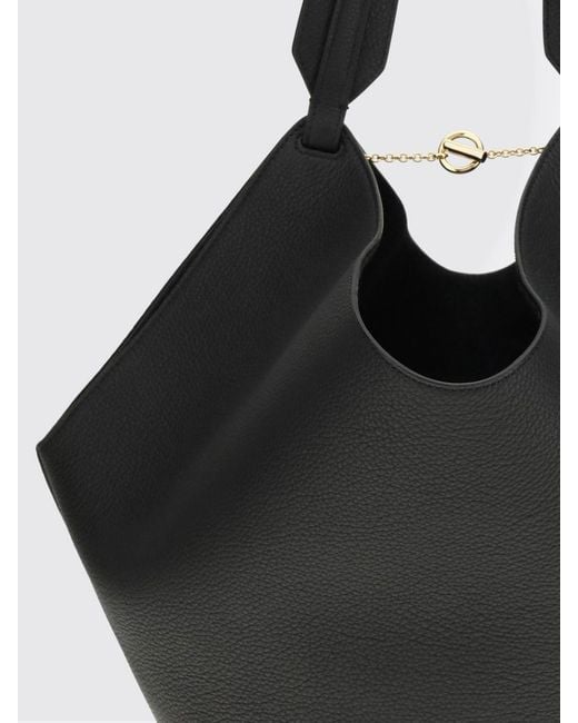 Khaite Black Lotus Grained Leather Bag