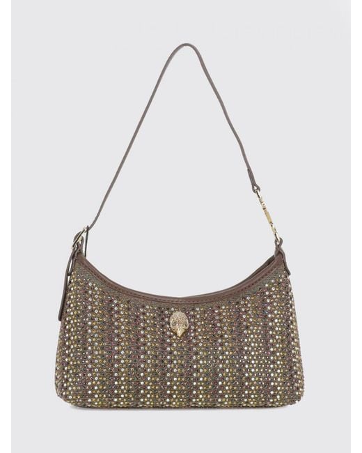 Kurt Geiger Gray Fabric Bag With Rhinestones