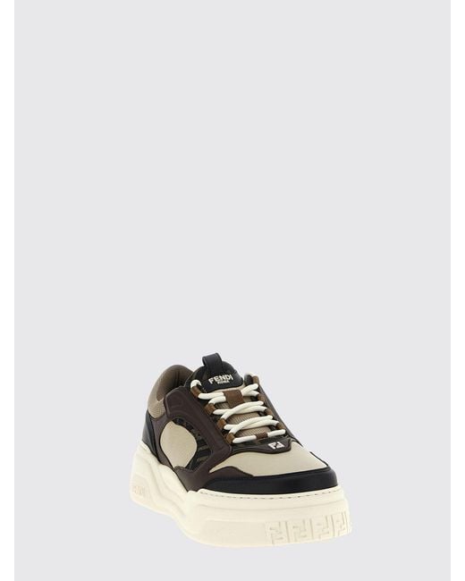 Fendi White Force Leather Sneakers for men