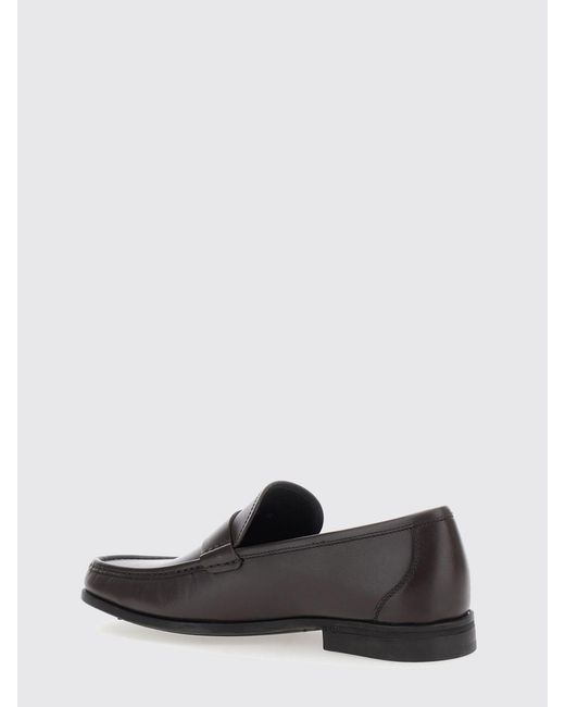 Ferragamo White Smooth Calf Leather Gancini Loafers With Rubber Sole for men