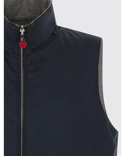 Kiton Blue Reversible Nylon Vest for men