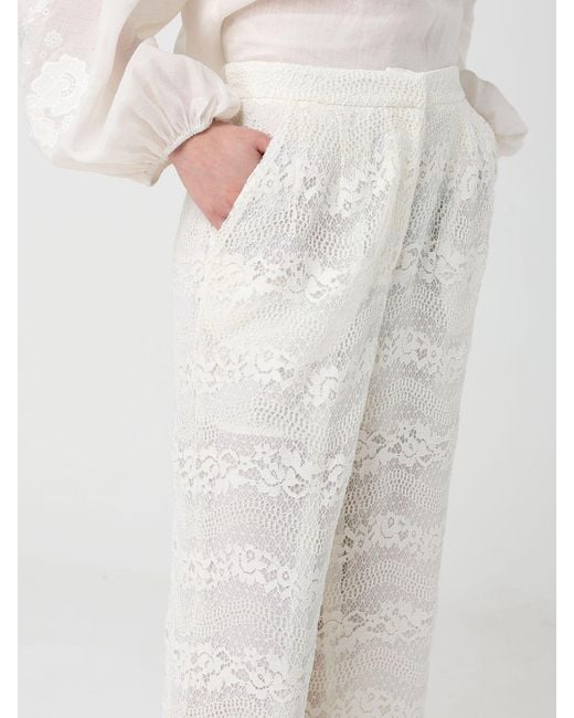 Twinset White Lace Trousers