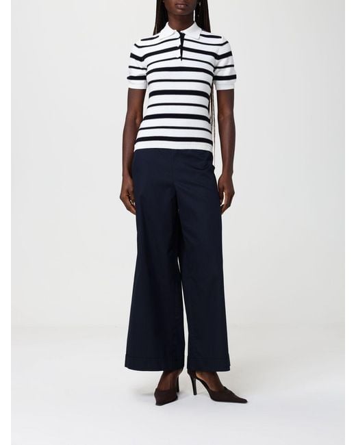 Max Mara Blue Cotton Knit Polo Shirt