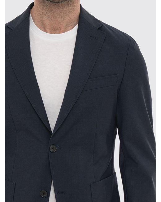 Boss Blue Single-Breasted Slim-Fit Blazer for men