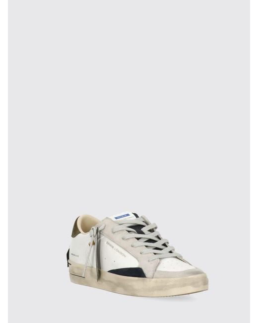 Crime London White Sk8 Deluxe Leather Sneakers for men
