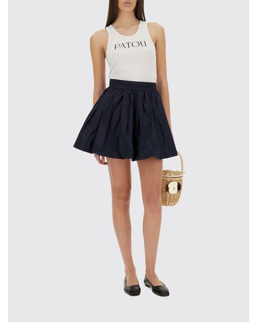 Patou White Basic Cotton Tank Top With Logo