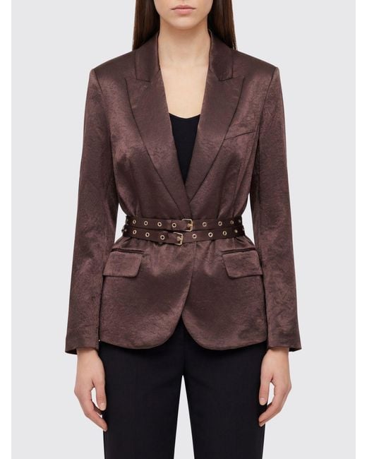 Liu Jo Purple Polyester Blazer With Belt