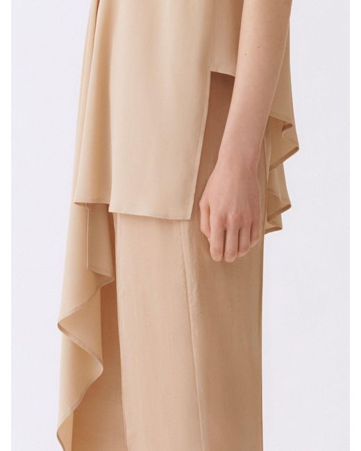 Fabiana Filippi Natural Asymmetric Crepe De Chine Blouse