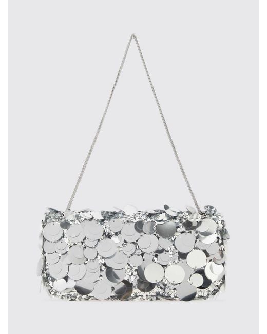 Rabanne White Sparkle Baguette Bag