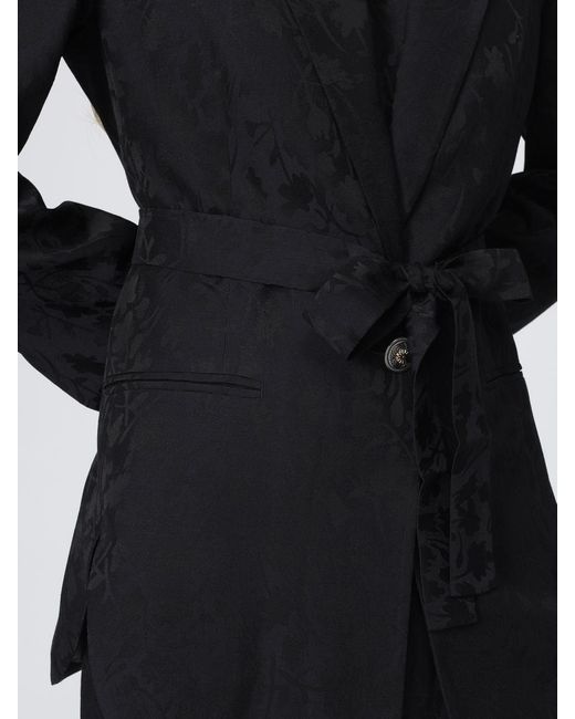 Blazer Castelnovo De Viscosa Y Modal Jacquard Fluido Pinko de color Black