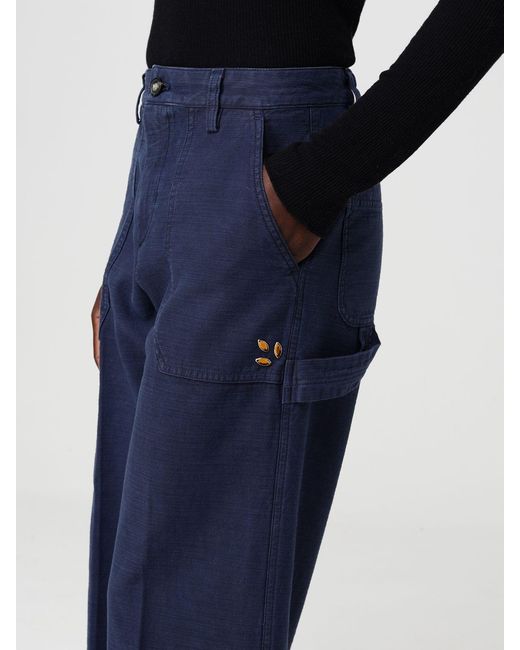 Mason's Blue Cotton Wide Leg Trousers