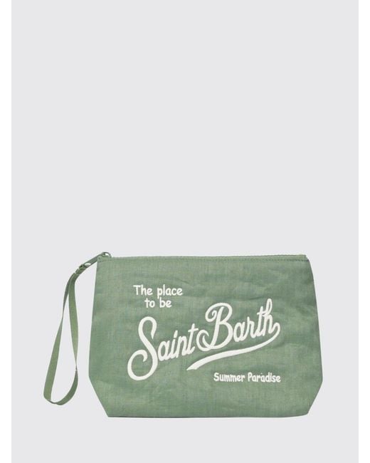 Mc2 Saint Barth Green Aline Linen Pochette