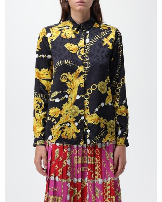 Versace Jeans Couture Black Shirt In Viscose