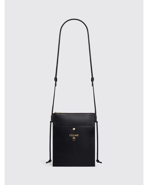 Céline White Sharp Mini Leather Bag With Logo