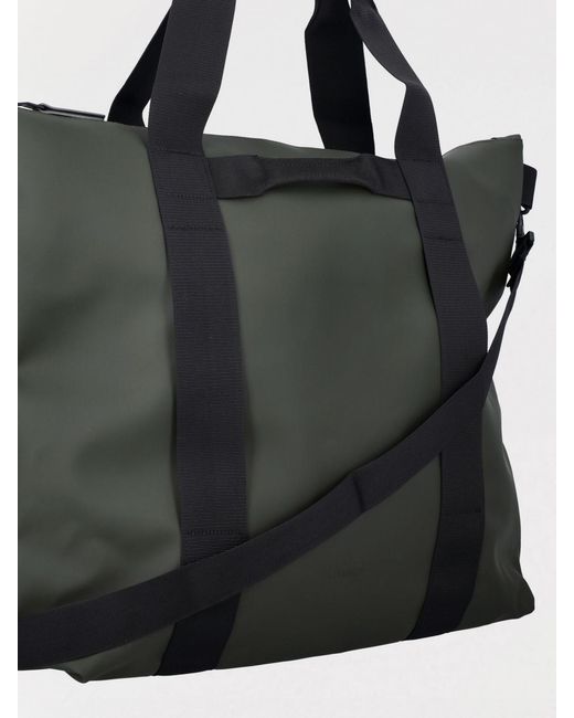 Rains Black Large Polyester Tote Bag for men
