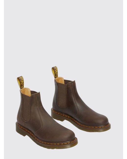 Dr. Martens Brown 2976 Leather Chelsea Boots With Goodyear Welt Sole And Rear Pull Tab for men