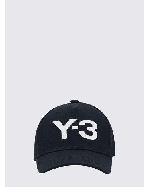 Y-3 Blue Cotton Baseball Cap With Logo for men
