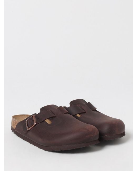 Birkenstock Brown Oiled Leather Boston Clogs for men