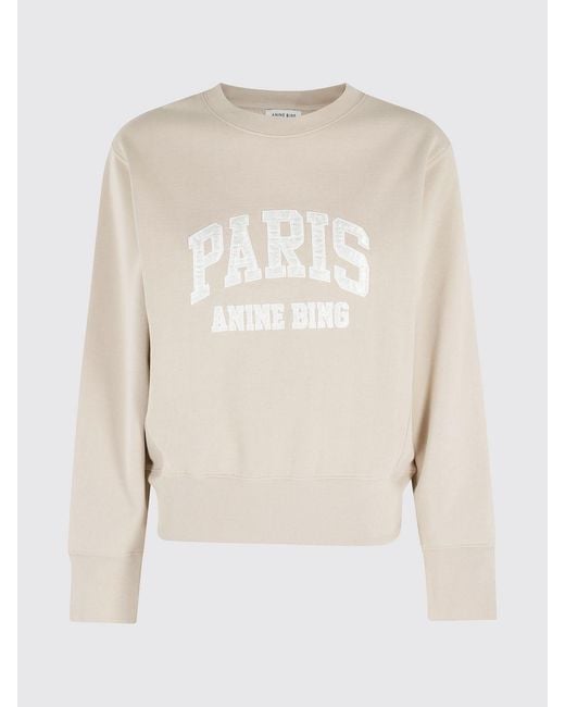 Anine Bing Blue Crew Neck Sweatshirt With Logo