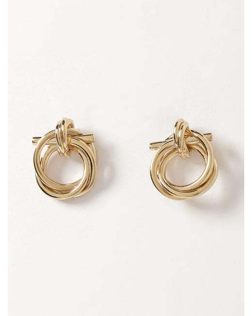 Ferragamo Natural Gancini Brass Earrings