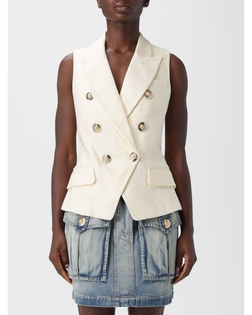 Chaleco Mujer Balmain de color Natural