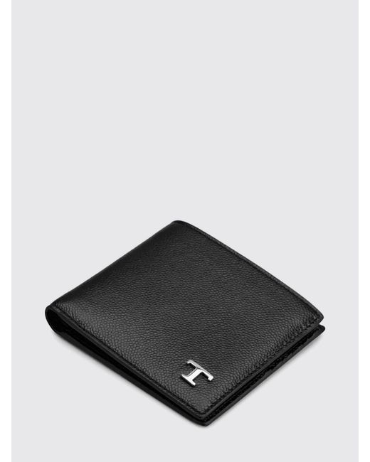 Tod's White T Timeless Grained Leather Wallet for men