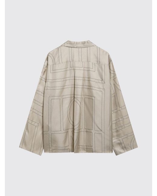 Totême Natural Silk Shirt With Logo Print