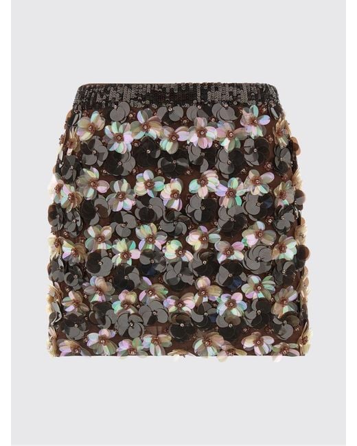 P.A.R.O.S.H. Brown Slim Fit Pencil Mini Skirt P.A.R.O.S.H. With Sequins And Elastic Waistband