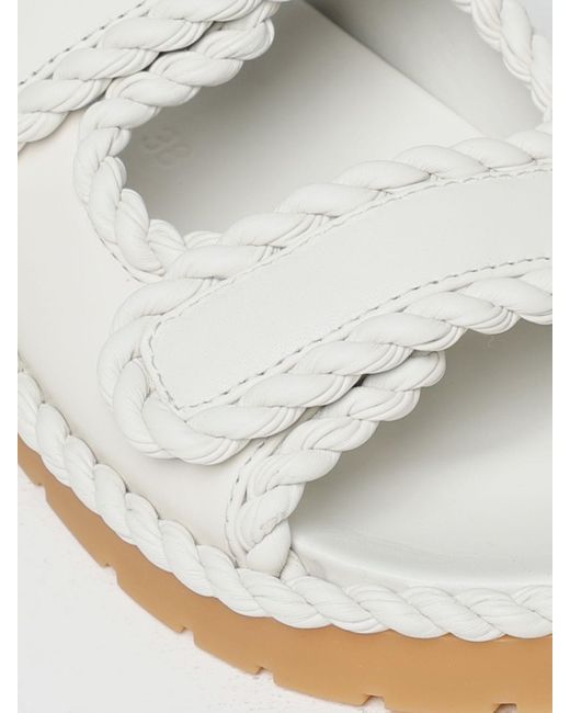 Sandalo Jack in nappa con profili torchon di Bottega Veneta in White