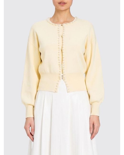 Twinset Natural Viscose Cardigan With Pearls