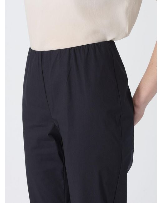 Liviana Conti Blue Cotton Canvas Crop Trousers