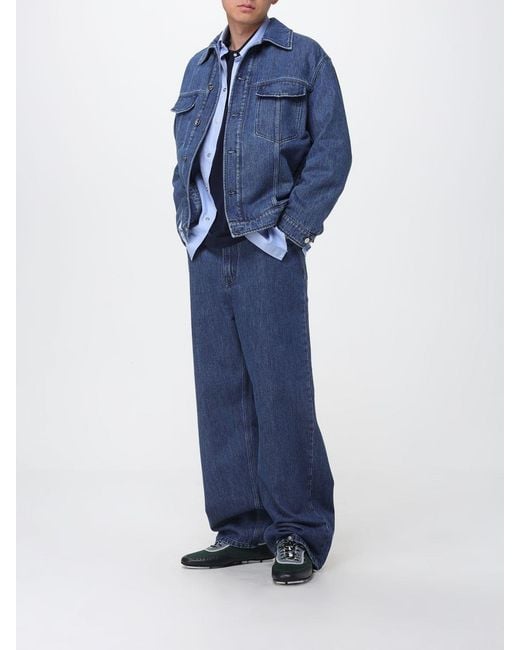 Fendi Blue Wide-Leg Cotton Denim Jeans for men