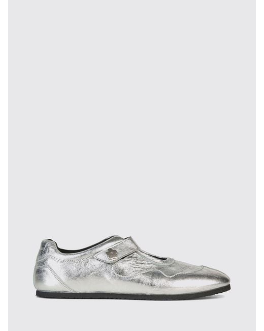 CECILIE BAHNSEN White Laminated Leather Mary Jane Shoes