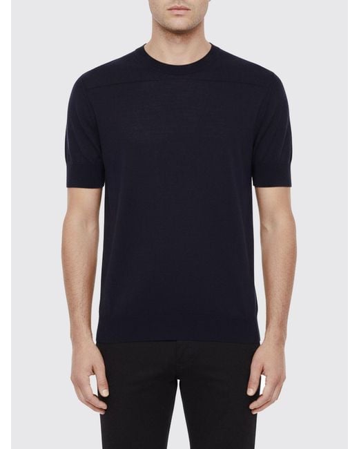 Jil Sander Blue Virgin Wool Sweater for men