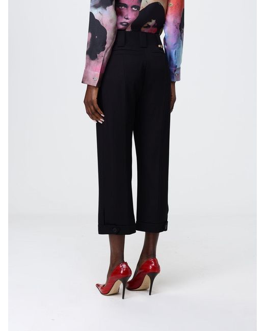 Versace Blue Viscose Cropped Fit Trousers