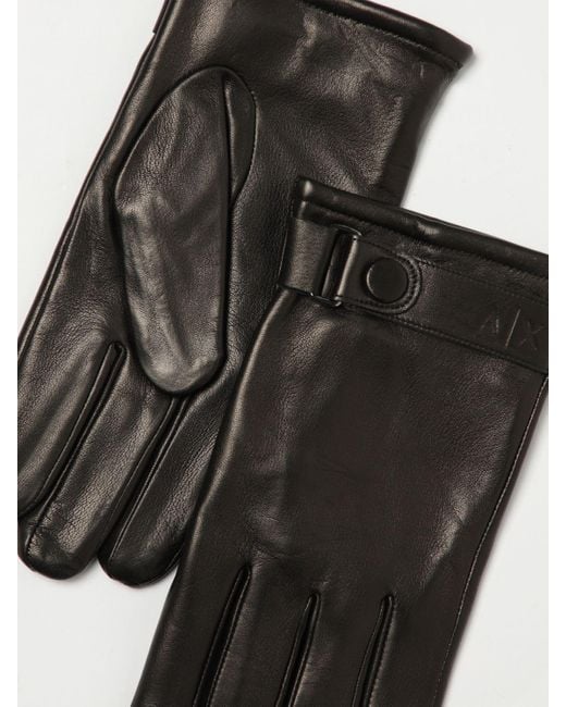 ARMANI EXCHANGE Black Gloves for men