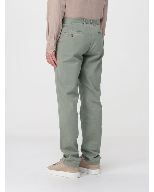 Blauer Green Stretch Cotton Chino Trousers for men
