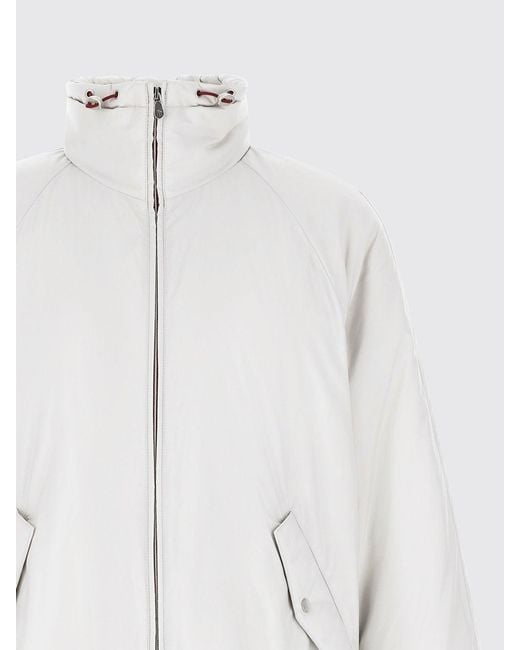 Brunello Cucinelli Gray Nylon Windbreaker Jacket With High Neck And Packable Hood for men