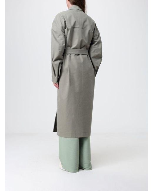 Max Mara Gray Single-Breasted Long Trench Coat