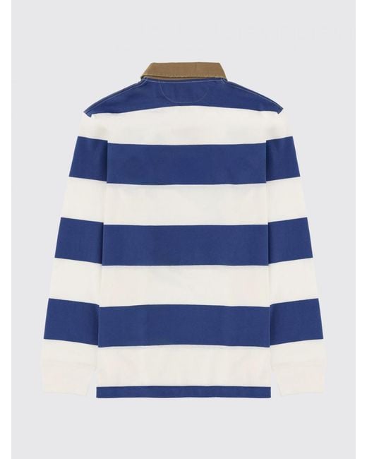 Polo Ralph Lauren Blue Striped Cotton Polo With Pony Logo for men