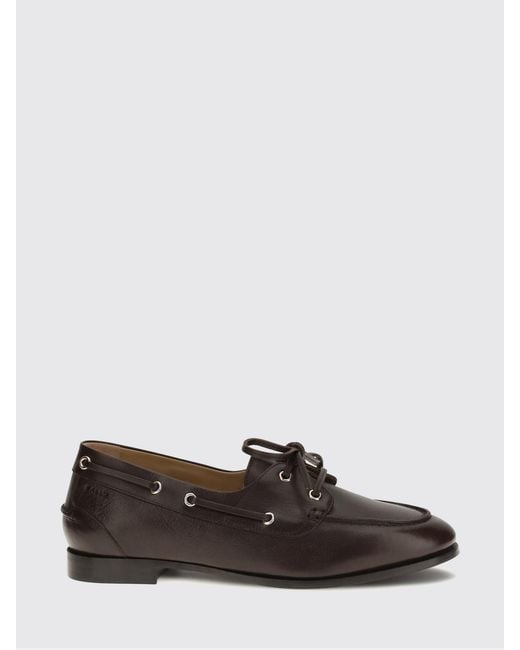 Bally White Plume Leather Boat Loafers