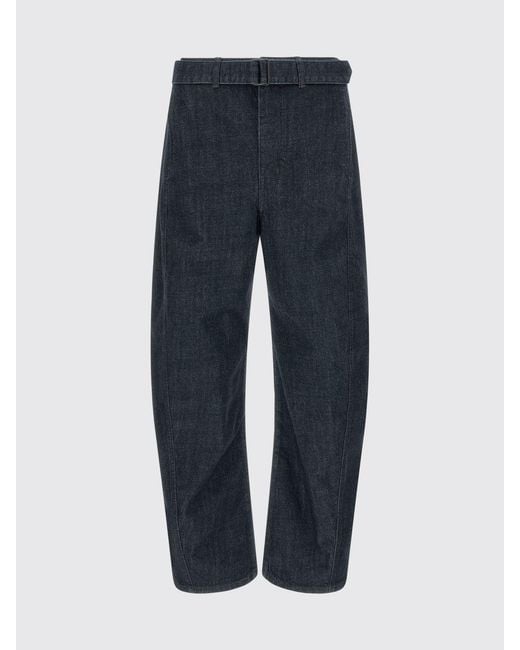 Lemaire Blue Baggy Wide-Leg Jeans for men