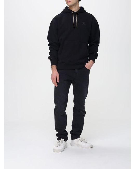 Burberry Blue Cotton Hoodie for men