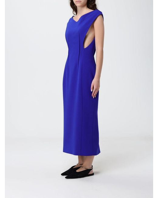 Jil Sander Blue Technical Crêpe Midi Dress