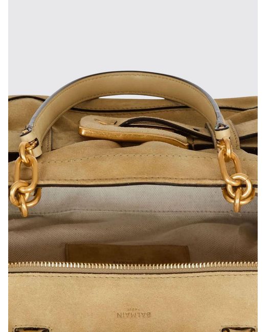 Balmain Natural Anthem Suede Bag