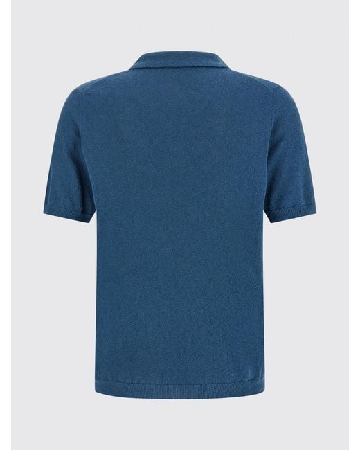 Roberto Collina Blue Cotton Blend Polo Shirt for men
