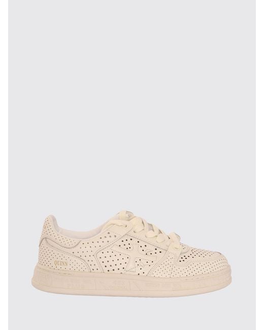 Premiata Natural Perforated Leather Quinn Sneakers